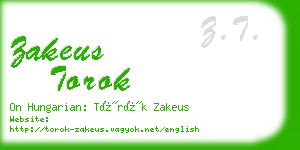 zakeus torok business card